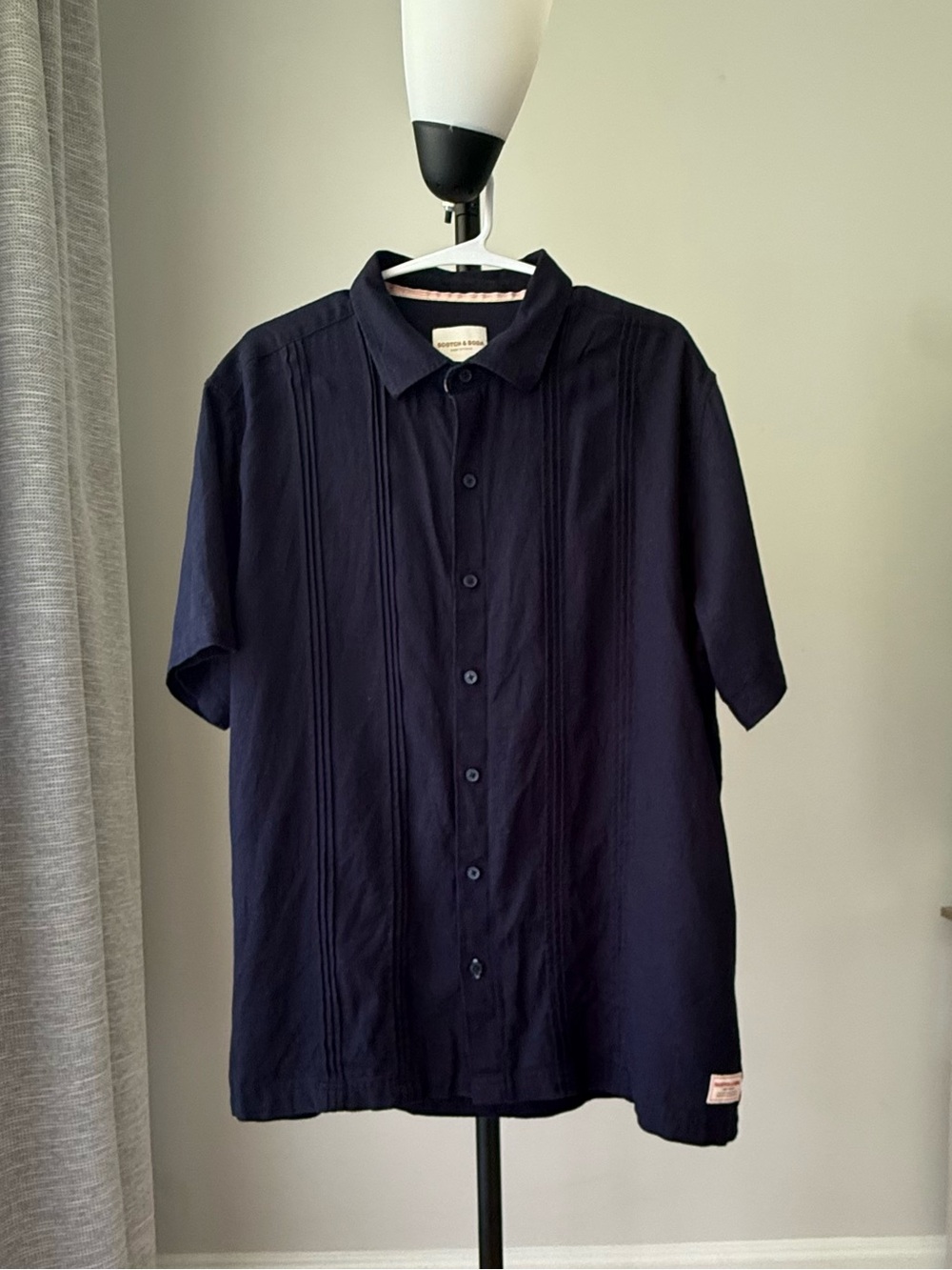 Scotch & Soda Navy Short-Sleeve Button-Down Shirt